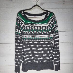 Merona Sweater Fair Isle Plus Size Cotton Cabincore.